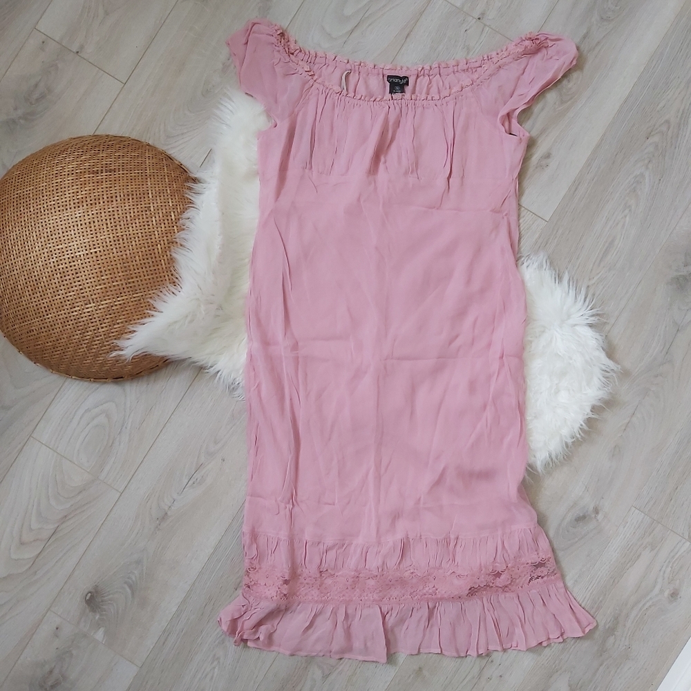 Blush pink flowy Triangle dress - Picture 1 of 8